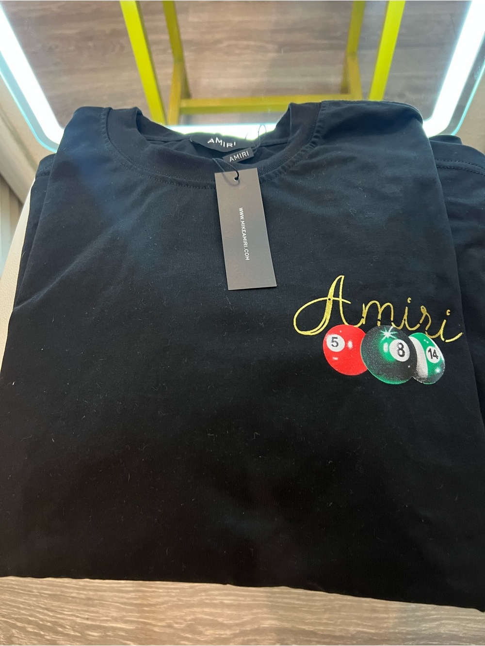 Amiri Black Graphic Pool Ball Tee